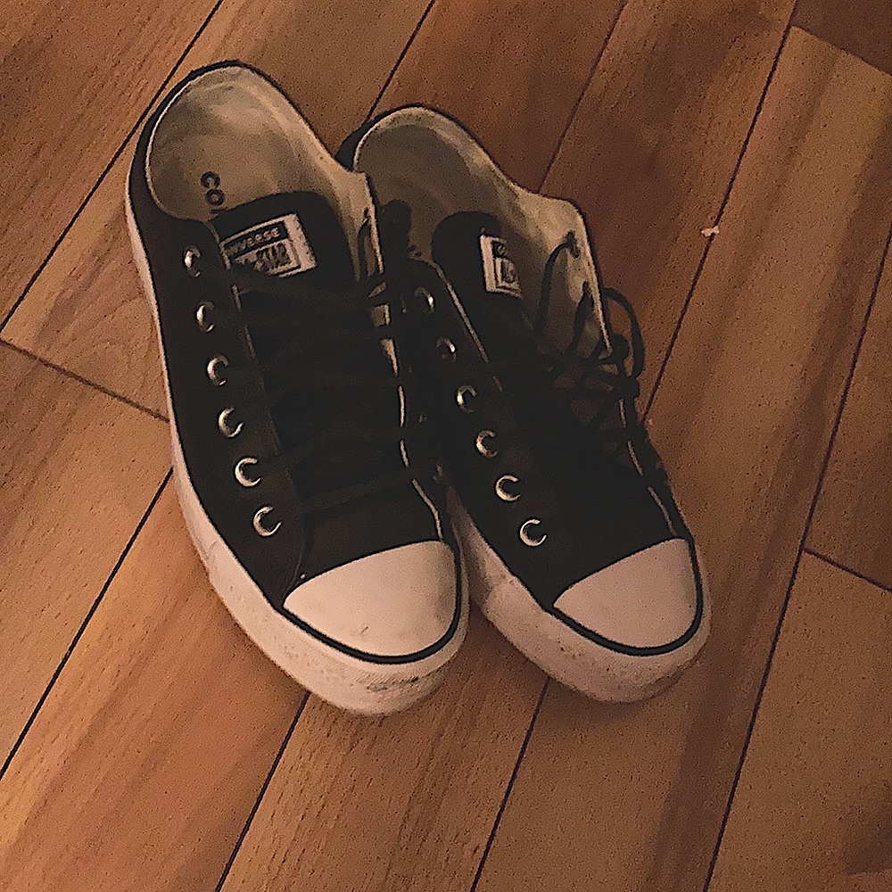 Leather converse low tops
